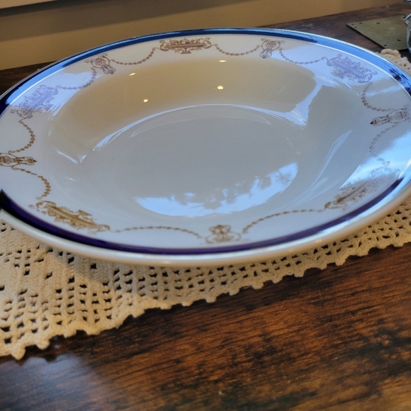 Pountney Bristol England Antique Large Open Soup Bowls X 6 - Picture 7 of 8